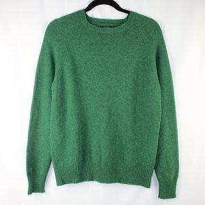 J Crew 100% Lambswool green Crewneck Sweater